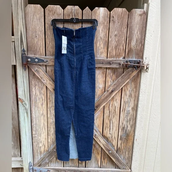 Zara Fitted ZW Denim Dress - Picture 2 of 14